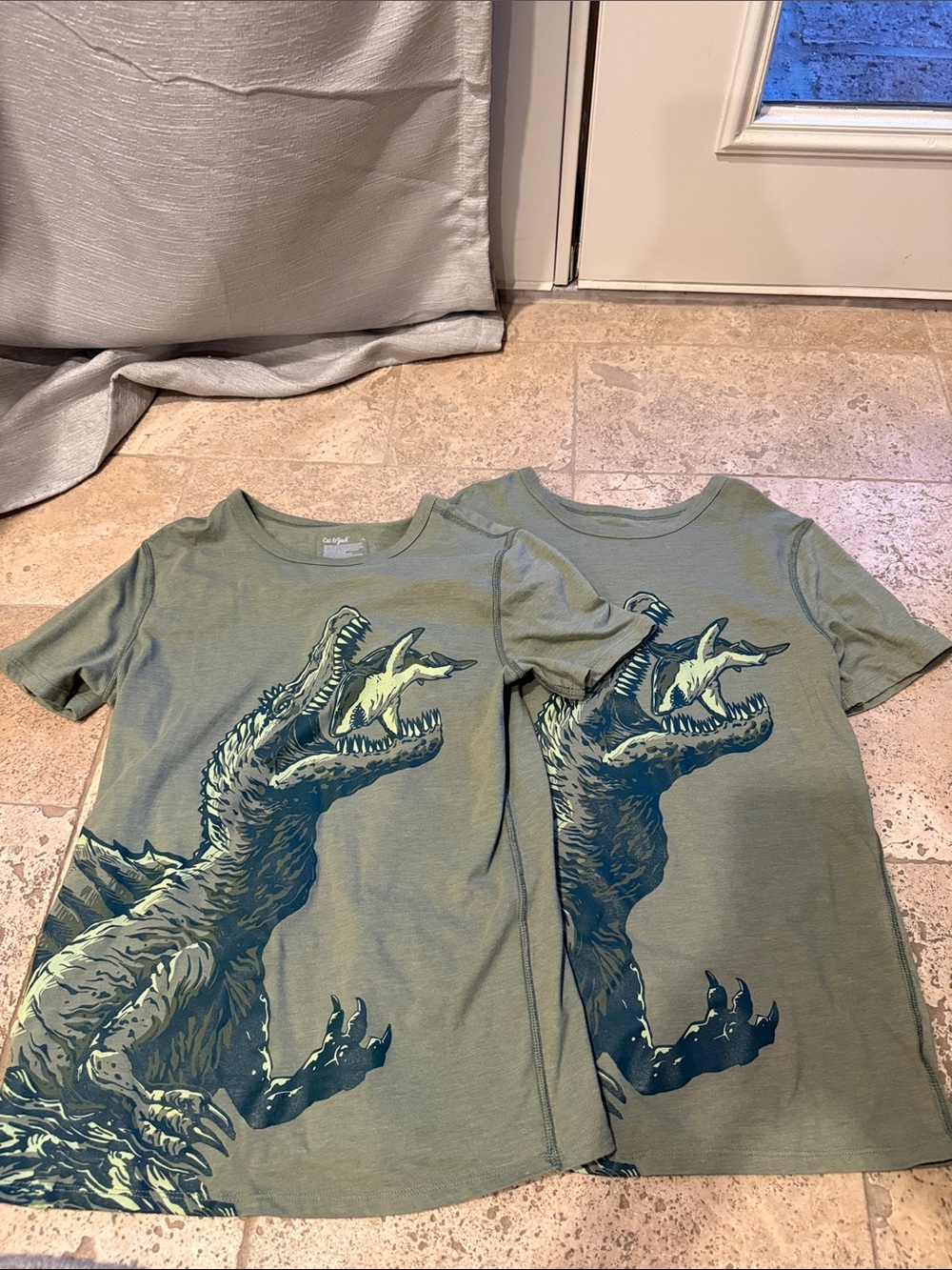 Cat & Jack Olive Green Toddler Dinosaur Tee